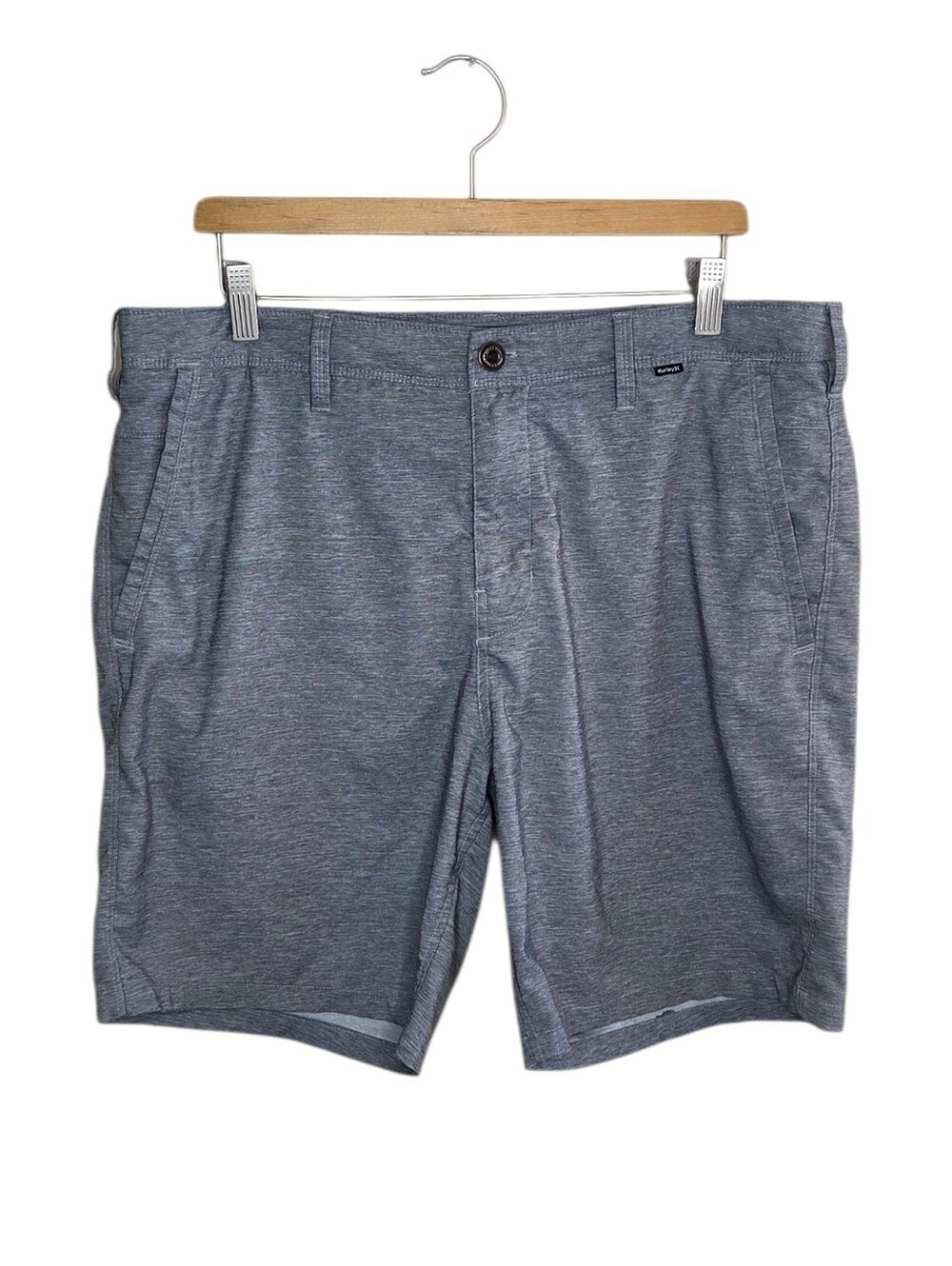 Hurley Dri-Fit Gray Breathe Flat Front Golf Shorts Mens Size 36 Preppy Casual